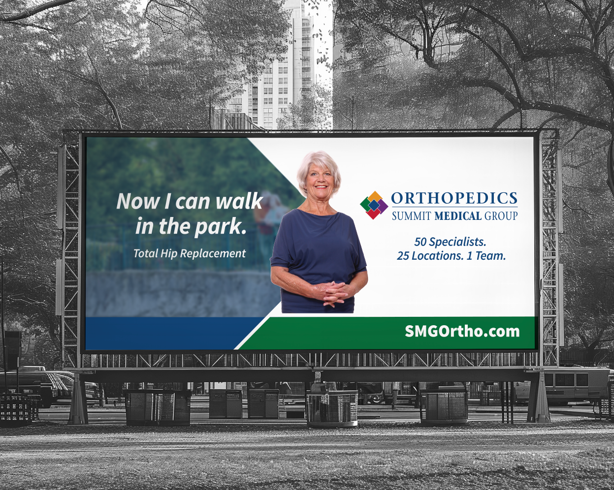 a mockup of a billboard advertisement for a healthcare provider