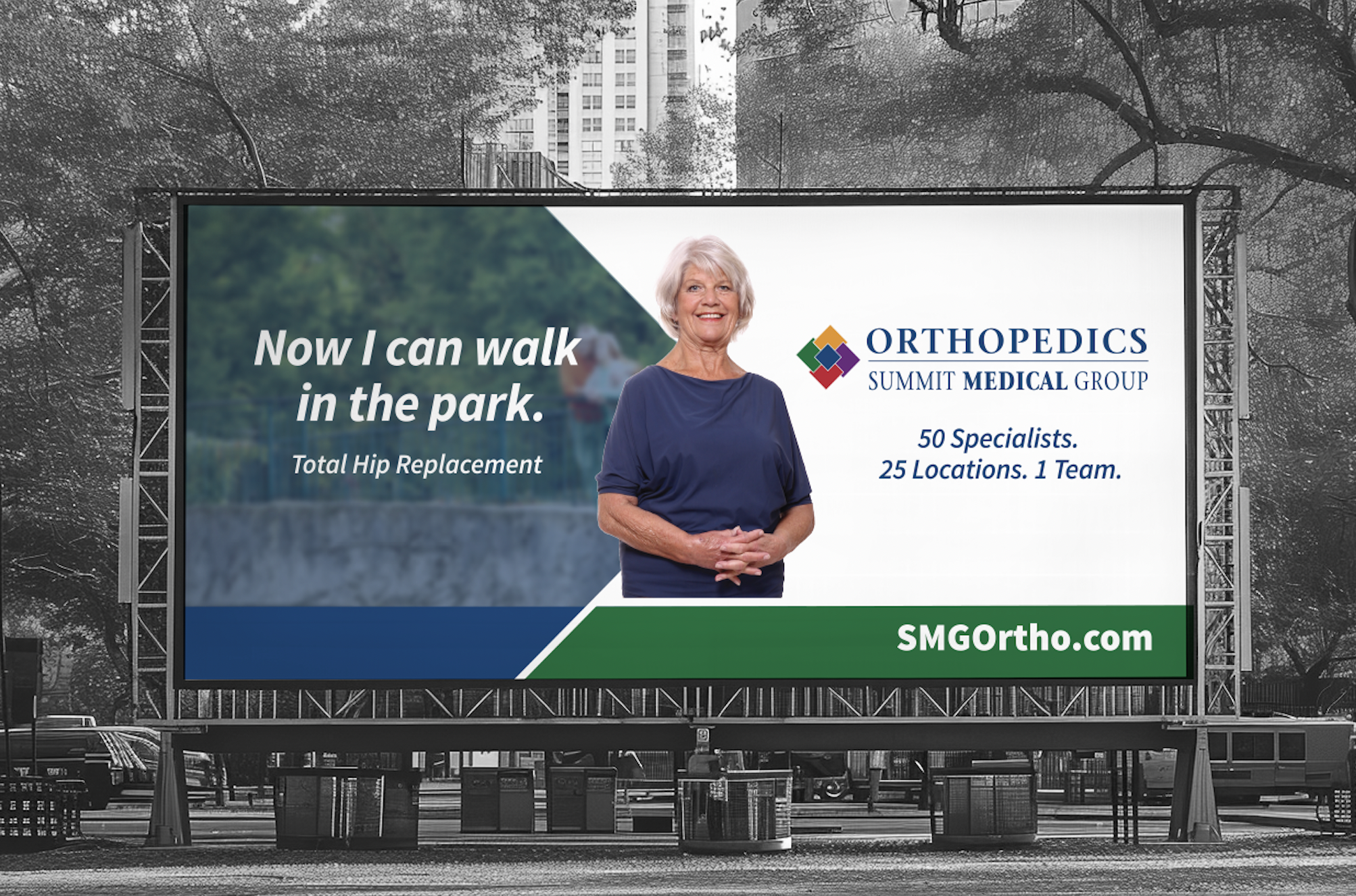 Mockup of a billboard advertisement for a healthcare provider