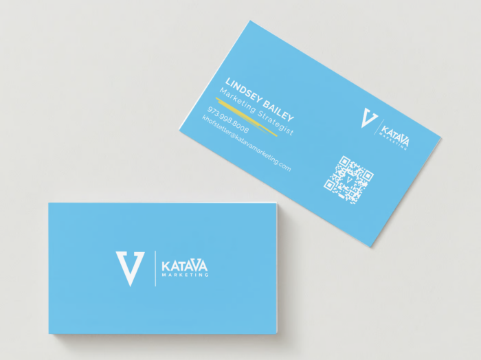 mockup of a business card showing both front and back