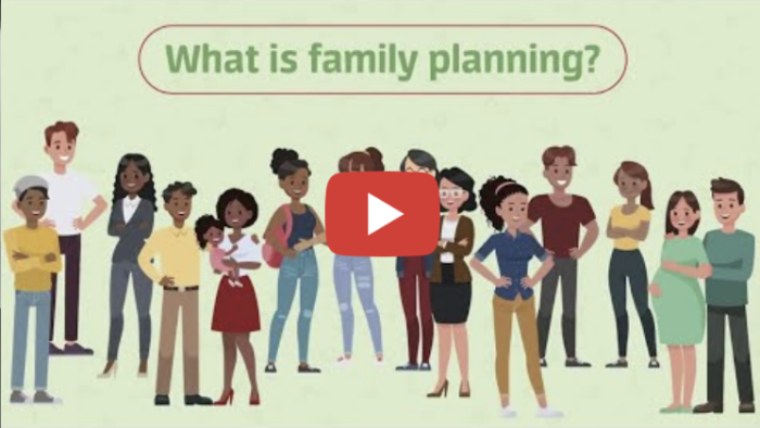 a screenshot of a video on family planning in an animation style on YouTube