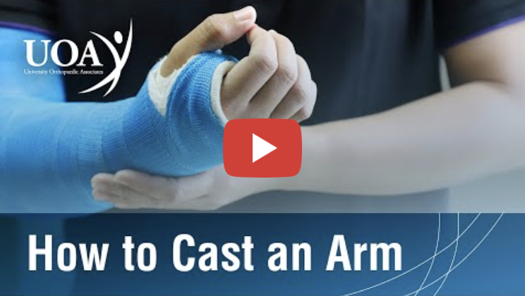 a screenshot of an educational video on "how to cast an arm" from YouTube