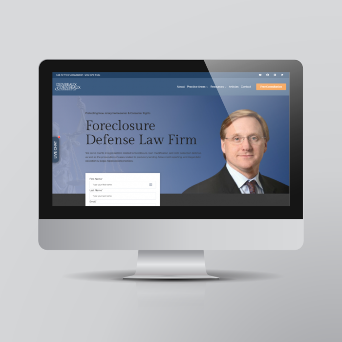 Mockup of a website for lawyers