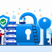 illustration of IT team working on website hosting and security